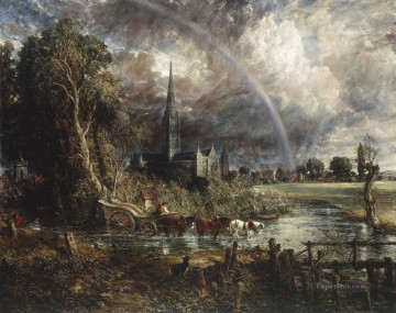 メドウズから見たソールズベリー大聖堂 ロマンチックなジョン・コンスタブル Oil Paintings